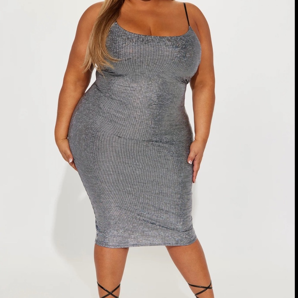 Metallic Midi Dress